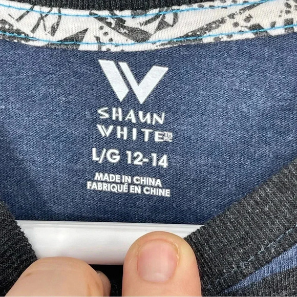 Shaun White Large (12-14)  Long Sleeve Stripe Gray & Blue - Picture 6 of 7